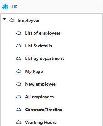 6.HR &gt; List Controls | Employees : This is the menu of Employees module which belongs to the HR branch. This menu contains all the features related to Employees Management.