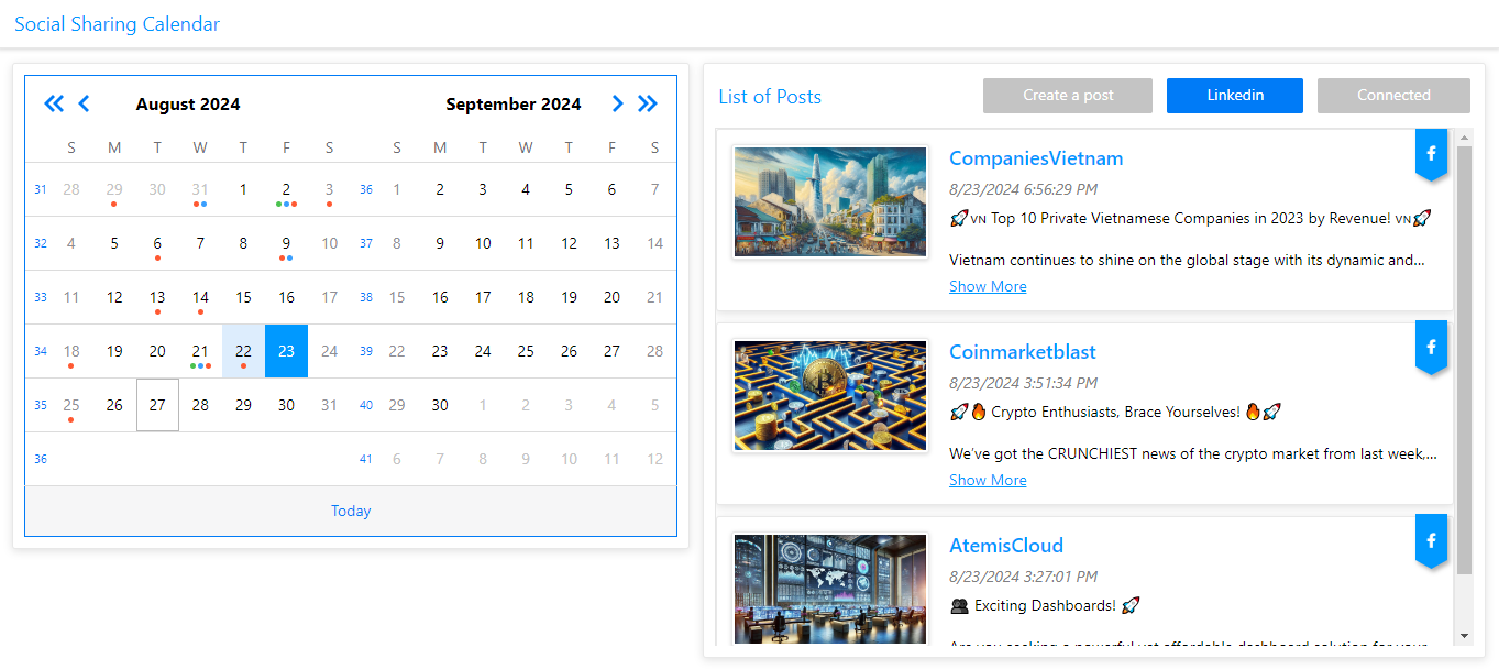 AtemisCloud | 2.Marketing | Social Sharing Calendar